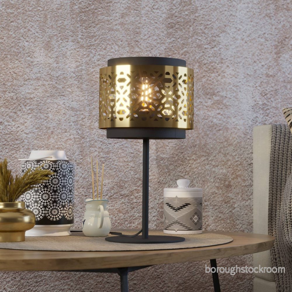 EGLO Bordslampa Sandbach i svart och mässing 9002759439828