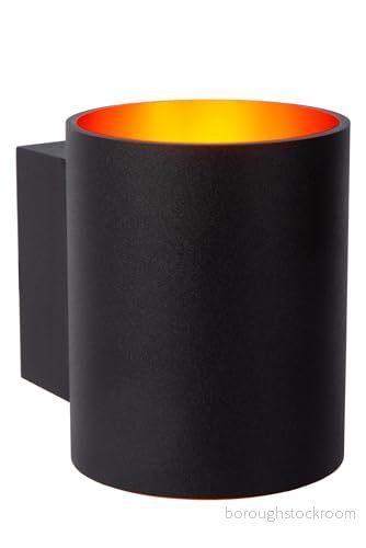 Lucide Xera vägglampa, svart, Ø 8 cm, up/downlight, aluminium 5411212233646