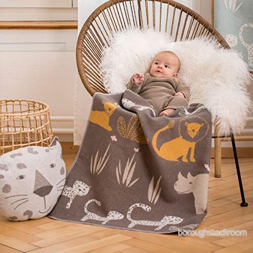 Babyfilt djungel 90 x 70 cm // ekologisk bio bomull Eko Tex 100 Made in Austria BRUN 9007213185600