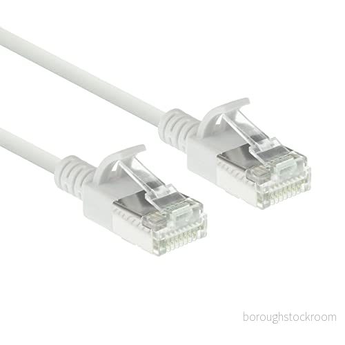 ACT CAT6a nätverkskabel, U/FTP LSZH LAN kabel, tunn 3,8 mm slimline, flexibel snagless CAT 6a kabel med RJ45 kontakt, för användning i datacenter, 1,5 meter, vit DC6951 8716065509724