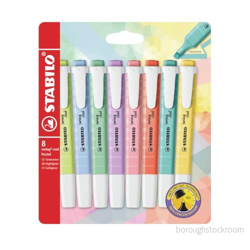 Highlighter STABILO swing cool Pastel Wallet of 8 Assorted Colours 4006381559492