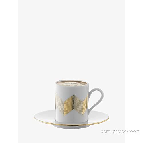 LSA Chevron kaffekopp och fat 0,1 L guld blandade set med 4 munblåst & handgjort glas CH11 5012548629570