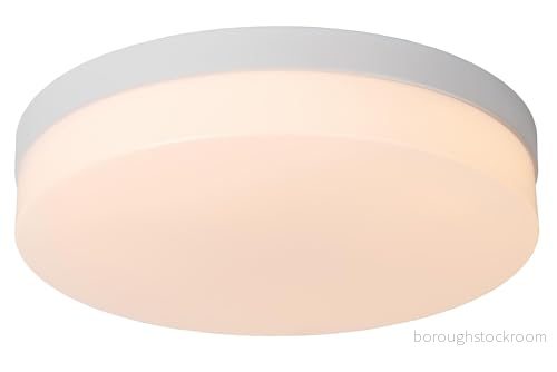 LUCIDE BISKIT Taklampa för badrum Ø 34,5 cm LED 1 x 24 W, 2700K IP44 Rörelsedetektor och dag/natt vit 5411212792181