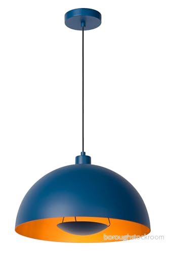 Lucide Hänglampa Siemon av stål, Ø 40 cm, blå 5411212451767