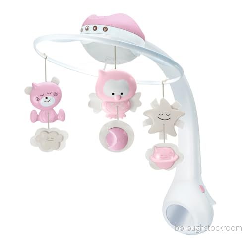 INFANTINO 3 in 1 Projector Musical Mobile Convertible mobile, table and cot light projector, with wake up mode to simulate daylight, complete 6 melodies 4 nature sounds, pink 3021105049142