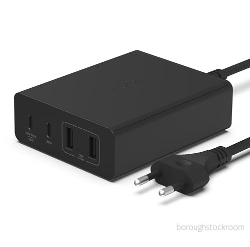 Belkin 108 W GaN USB laddningsstation för flera enheter, 2 Typ C och A snabb skrivbordsdocka med laddning hubb MacBook, Pro, Air, iPhone, iPad Galaxy, Pixel, Sony m.fl. 745883850051