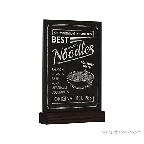 EUROPEL Svarta tavlan Skrivbord A5 porträtt, tallträ bas med matt svart finish, dubbelsidig, för vattenbaserad markör, restaurang, hotell, konferens, festivaler, matbil, bänk 8713931362704