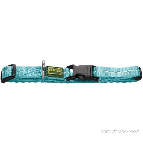 HUNTER TRIPOLI VARIO BASIC hundhalsband, nylon, reflekterande, klickstängning, XSS, ljusblå 4016739655158