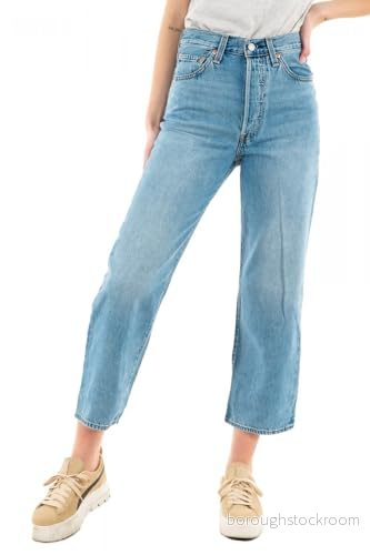 Levi's Ribcage straight Ankle Jeans leg, Storlek: 26x27, Light indigo 5401043278756