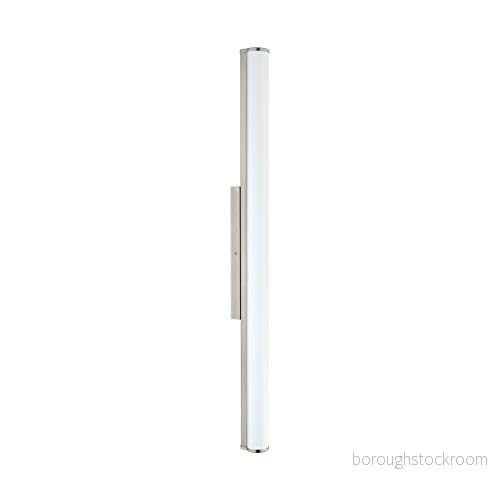 EGLO LED vägglampa Calnova, spegellampa av metall i nickelmatt, satinerat glas vitt, badrum, våtrum neutral vit, IP44, L 90 cm 9002759947170