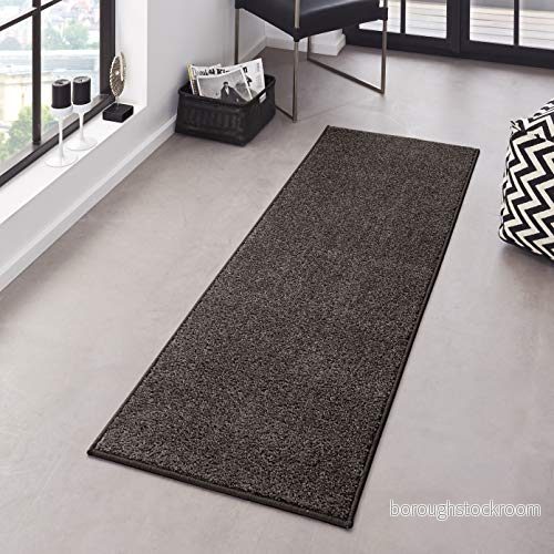 Hanse Home Pure Matta Vardagsrumsmatta tät kort lugg robust sovrumsmatta enfärgad modern för matsal, vardagsrum, barnrum, hall, sovrum, kök antracit, 80 x 200 cm 4260482441166