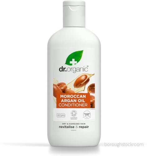 Dr ekologisk marockansk argan oljebalsam, vitaliserande, naturlig, vegan, grymhetsfri, paraben och SLS fri, återvinningsbar återvunnen ocean bunden plast, certifierad ekologisk, 265 ml, 5060176674684