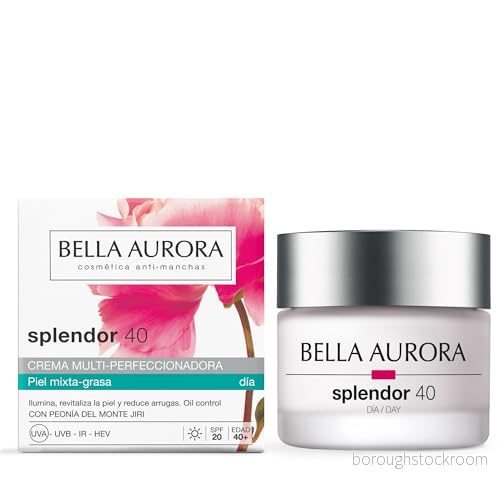 BELLA Aurora Crema Hidratante Facial de Día 40+ Años Piel Mixta Grasa SPF 20, 50 ml Anti Edad y Manchas Tratamiento 8413400005971