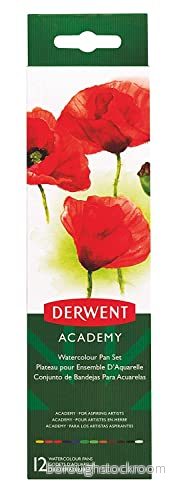 Derwent Akvarellpannor, 12 st 5028252270045