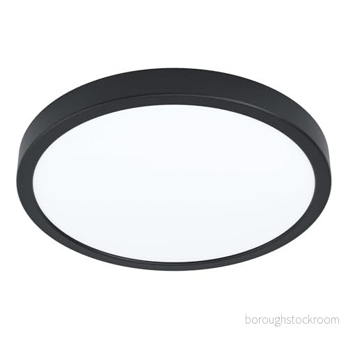 Eglo LED-taklampa Fueva 5, Ø 28,5 cm, 1 glödlampa bygglampa av stål och en ljusyta plast, taklampa i svart, vit, LED-bygglampa neutralvit 9002759992354