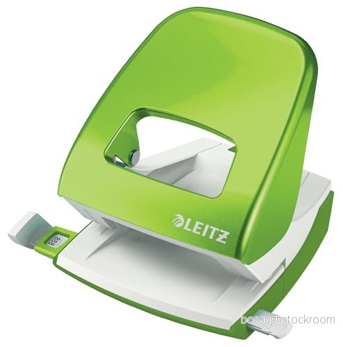 Leitz WOW Hålslag, 30 ark, styrskena med formatmarkeringar, metall, grön, 50082054 4002432123513