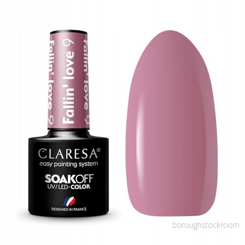 Claresa UV LED nagellack kollektion hybrid manikyr blötläggning av nagelpolering, färg rosa, violett, nr 9 Fallin Love, 5 ml 5903819807165