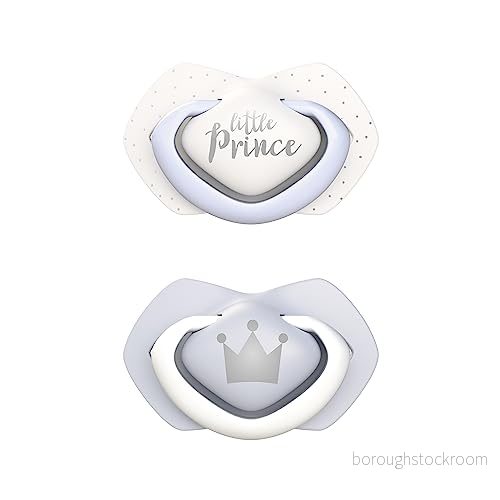 Canpol babynapp i silikon med ljus touch, 2 pack steriliseringskapsel, BPA fri (06 m, Royal Baby Boy) 5903407993492