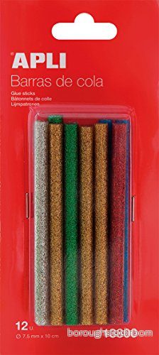 APLI 13800 Refillstänger av glittersmältlim Ø 7,5 mm x 10 cm 12 barer 8410782138006