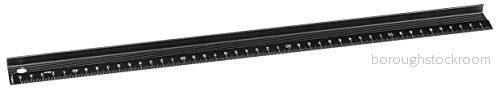Dahle 10684 skärlinjal (45 cm, tillverkad av aluminium, hög grepplist, halkfri) svart 4009729071380