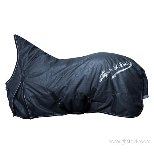 Imperial Riding utomhusfilt IRH super Dry 300 g, vattentät och andningsbar, 600D polyester g fyllning, varm vinterfilt för hästar, robust lättskött, marinblå, 115 8714184349139
