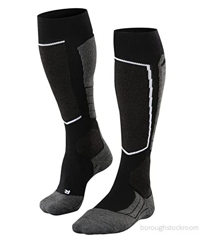 FALKE herr Skidstrumpor SK2 Intermediate Wool M Kh ull funktionsmaterial varm tjock 1 par, Svart Black-Mix 3010, 46-48 4004757596157