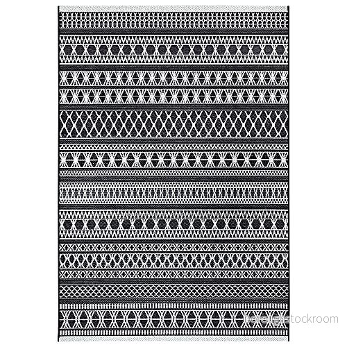 freundin Home Collection Platt vävnadsmatta i handknuten makramélook kawa (155 x 230 cm, 100 % polypropen, flätat utseende, hög djup struktur, inomhus och utomhus) antracit, kräm, 155 cm 4260731885031