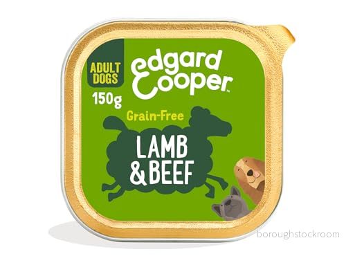 Edgard & Cooper Hundmat, våtfoder för vuxna, (lamm/nötkött, 150 g x 11), fuktig hund, färskt kött och naturliga ingredienser, spannmålsfri, allergivänlig, inget tillsatt socker 5425039485751