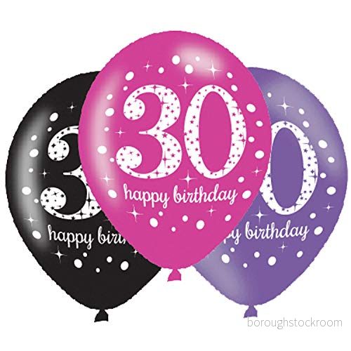 Balloon pk6 27 cm ålder 30 rosa 13051642327