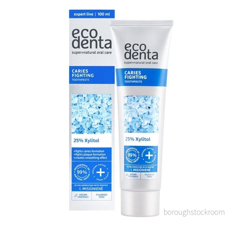 Ecodenta Caries Fighting Fluorid Free Tandkräm med Xylitol Lime eterisk olja 100ml 4770001000731