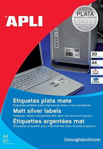 agipa 10071 tyglagnetiketter, 210 x 297 mm, silver 8410782100713