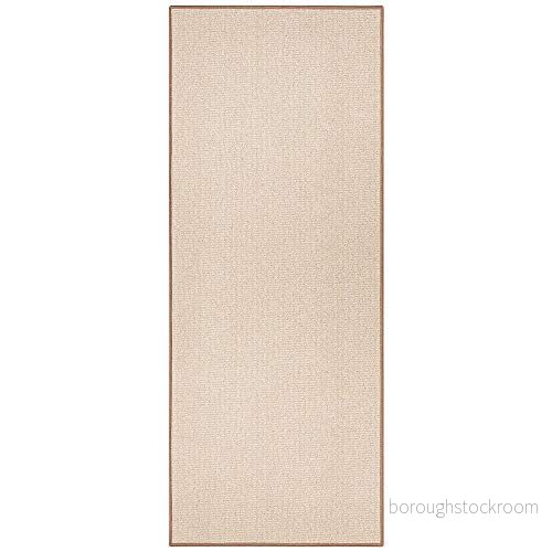 BT Carpet Bouclé löpare kökslöpare, halkfri, platt tyg, kort lugg, matta, köksmatta för hall, kök, vardagsrum, badrum, badrum beige, 67 x 150 cm 4260659066680