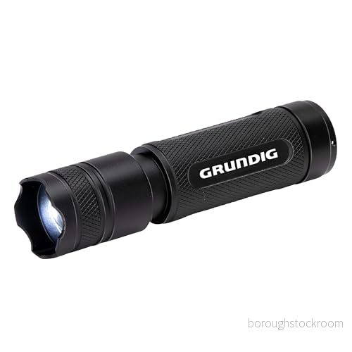 GRUNDIG LED ficklampa 500 lumen 10 W 200 m räckvidd 3 ljuslägen: hög, låg, pulserande 8711252235639
