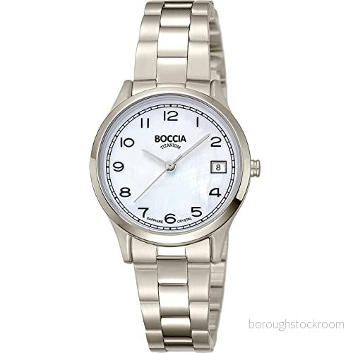Boccia Damer analog kvartsur med titanarmband 3324 01, silver, Armband 4040066262703