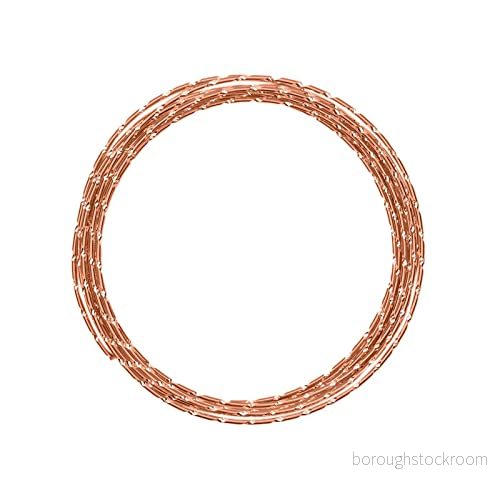 Vaessen Kreativ aluminiumtråd, m, pysseltråd, dekorativ tråd, blomtråd, aluminiumtråd diamantsmycke 2 mm x 5 meter Flexibel smyckestråd koppar, orange 500 0,2 cm 8716052174256