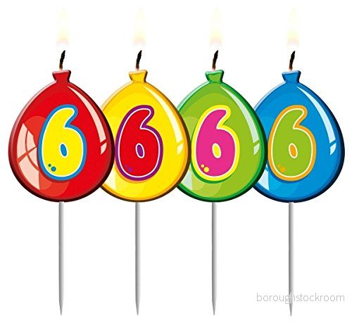 Folat Ljusfödelsedagsballonger nummer 6 8714572654760
