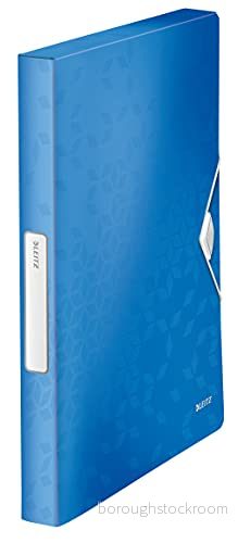 Leitz WOW Boxmapp, A4, upp till 250 ark, elastiska band, flexibel plast, blå metallic, 46290036 4002432105939