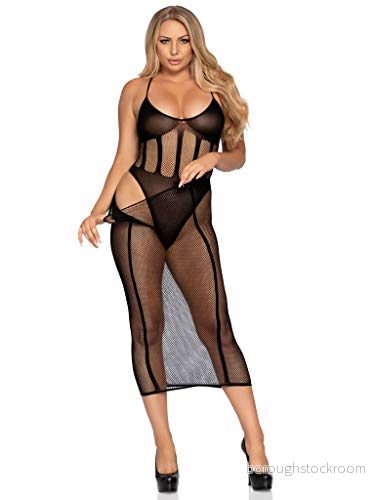 Leg Avenue Dam 86967 00122 2 st nät och ogenomskinlig bodysuit matchande kjol, O/S, svart vuxen storlek kostymer, multi, en (förpackning med 2), mång 714718555645