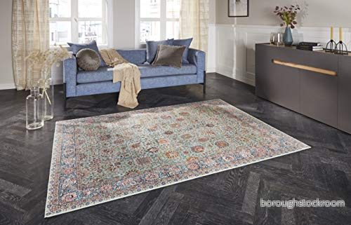 Elle Decor Design matta orientalisk Mahal vardagsrumsmatta (100% polyester, golvvärme lämplig robust, enkel rengöring), finns i olika färger och storlekar 120x160 cm Jade 4260659061357