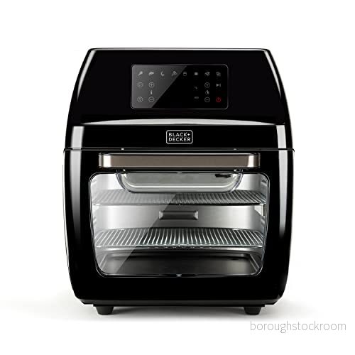 BLACK+DECKER BXAFO1200E Varmluftsfritös med ugn, Svart, 12 L 8432406730038
