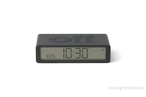 Lexon Flip Classic upplyst morgonväckarklocka, vändbar med ansikten på och snooze funktion, LCD skärm pekljus, USB C uppladdningsbar mörkgrå 3660491209336