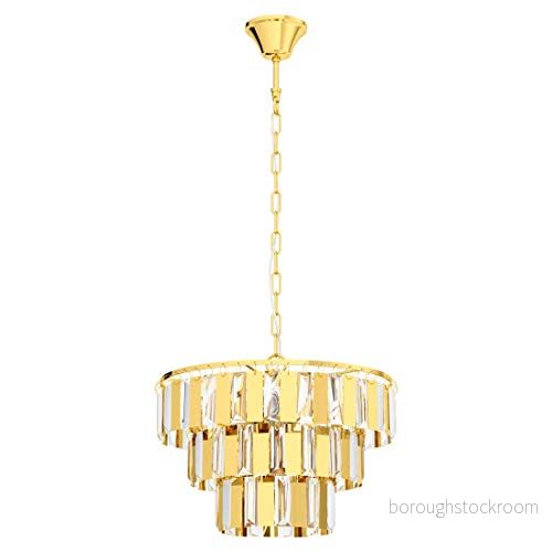 EGLO Pendellampa med havsglas, 5 flamsäkra hänglampor modern, elegant, hänglampa av stål i mässing och kristall klar, matbordslampa, vardagsrumslampa hängande E14 fattning, Ø 38,5 cm 9002759990985