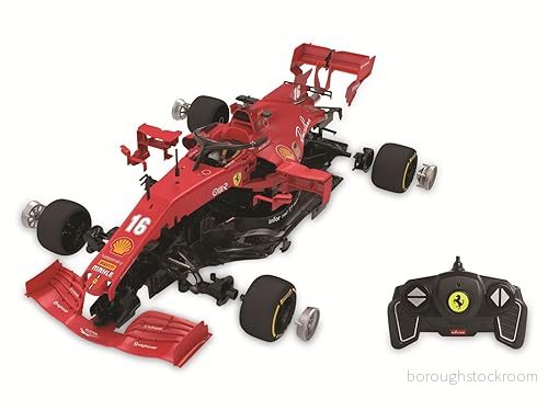 JAMARA 403007 Ferrari SF 1000 1:16, 2,4 GHz byggsatsdelar är anslutna, inga verktyg eller lim behövs, detaljerat interiör, öppna dörrar manuellt, röd 4042774464752