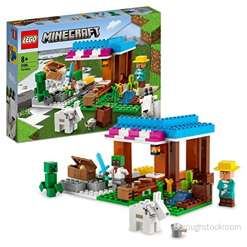 LEGO 21184 Minecraft Bageriet Byggleksaker, Modulärt Byggset, Innehåller Creeper, Diamantsvärd & Get, Leksaker för Barn, från 8 år 5702017156620