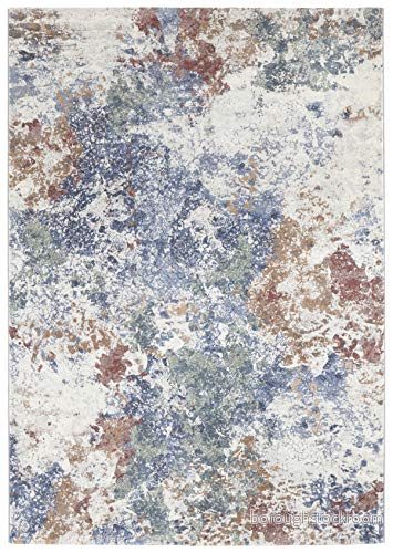 Elle Decor kort flor matta Fontaine 80x150 cm Krämblå 4260628022754