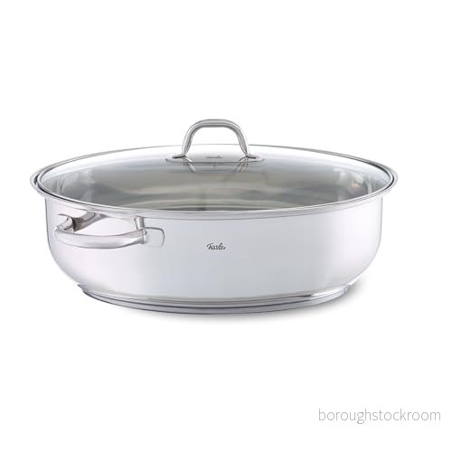 Fissler/Rostfri stålpanna (8,8 l Ø 38 cm) stor oval gryta, med glaslock, ugn och diskmaskinssäker, induktion 4009209343129