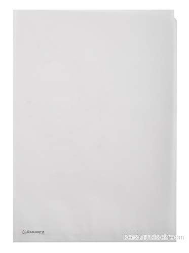 Exacompta Ref 50850E Förpackning med 50 hörnfickor av Transparent kalkerpapper 110 g/m² L formad öppning på ovansidan och höger sida A4 arkivformat vit yta 3130630508502
