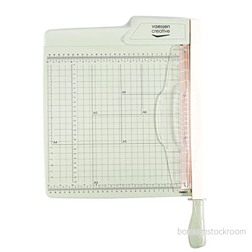 Vaessen Creative 2137 074 pappersskärare 30 cm mintgrön guillotine spak och pappersskärmaskin A4, A5 A6 perfekt för gör det själv, scrapbooking, journaling, karthantverk hantverk, grön, 8716052234349