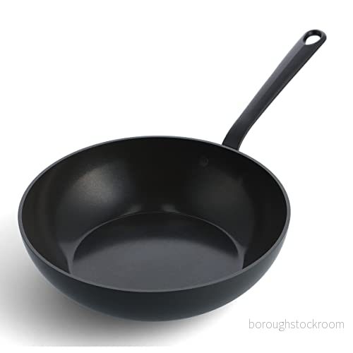 GreenPan Craft non-stick keramisk wokpanna 28 cm/3,6 liter, PFAS-fri, lämplig för induktionsmatlagning, diskmaskinssäker, ugnssäker och svart 4895156657484