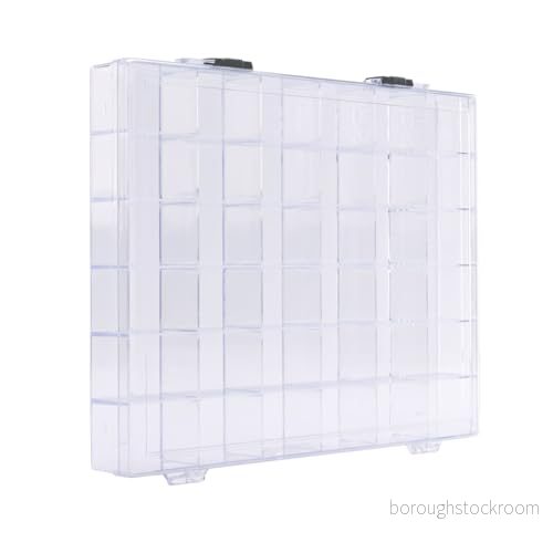 Vaessen Creative Förvaringslåda med Lock 24,8 x 17,8 3,2 cm Plastlåda 36 Fack på 4 2,8 2,5 för Pyssel, Hantverk, Diamond Painting och Smyckestillverkning 8716052067251